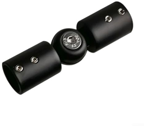 Verstellbare Eckverbinder für Gardinenstange, 90–180 Grad Ellenbogengelenkhalterung, für Erkerfenster, Duschraum, Edelstahl-Hardware (19 mm schwarz)