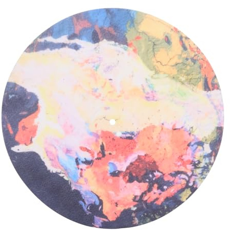 BESPORTBLE Filz Schallplattenmatte für Vinylplatten mit Stoßdämpfung und Einfacher Installation Rutschfeste Plattenteller Matte zum Schutz und Musikbedarf