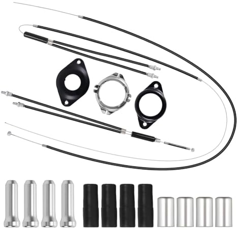 Aboiled Bike Gyro Brake Cables Front+ Rear with Spinner Rotor–BMX Bicycle Brake Lines Complete Set for Most Gyro Bikes