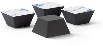 Dynavox Silikon-Elastomer Dämpfer EDS20 4er-Set, Universal Absorber-Füße für HiFi Geräte, Lautsprecher, Verstärker, Subwoofer und Plattenspieler, Vibrationsdämpfer mit 3M-Klebefläche, schwarz