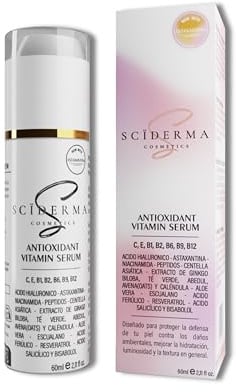 60ml SERUM VITAMINA C, ASTAXANTINA, VITAMINA E, B1,B2,B6,B9,B12 Y ACIDO FERÚLICO - Niacinamida, Ácido Hialurónico, Péptidos, Resveratrol, Centella Asiatica, Aloe – SERUM FACIAL GLOW Y DESPIGMENTANTE
