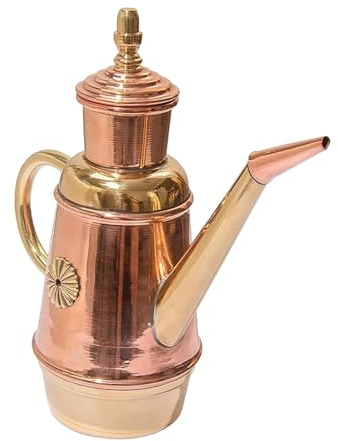 predolo Ölspenderflasche aus Kupfer, 350 ml, traditionelles, handgefertigtes Vintage-Design, Ölkanne für Hotels, Bäckereien und Restaurants