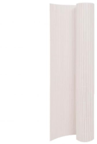 Gartenzaun Doppelseitig 110x500 cm Weiß, Witterungsbeständiges PVC Sichtschutzmatte, Garten Zaunpaneele für Balkon Terrasse, Beeteinfassung