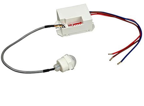 Mini rilevatore di movimento, sensore a infrarossi 220 V sensore crepuscolare, interruttore automatico 100° portata 8 m per lampada LED e illuminazione interna esterna, temporizzazione regolabile da 5