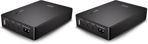 Shanqiu Mini UPS Unterbrechungsfreie Stromversorgung für Router, Modem, Kamera mit Eingang AC Ausgang USB 5V DC 5V 9V 12V 2A (37Wh) (Packung mit 2)