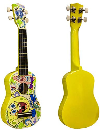 Spongebob Squarepants Soprano Ukulele in Yellow With 4 Nylon Strings