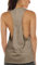 icyzone Sport Tank Top Damen Locker - Yoga Fitness Shirt atmungsaktive Sport Tops (M, Beige)