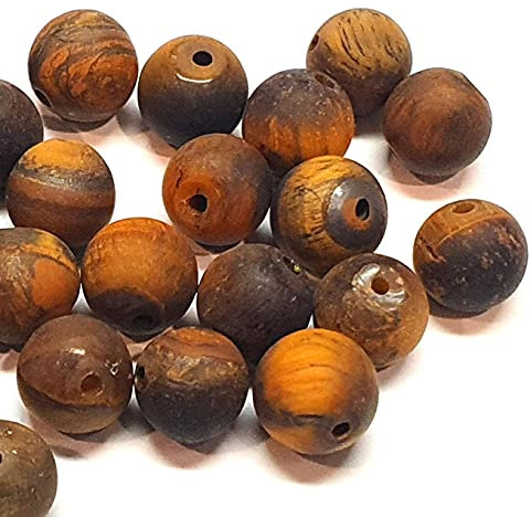 Perlin Tigerau Tigerauge Edelstein Perlen 8mm und 6mm Matt Schmuckstein, Kugel Halbedelstein Edelsteine Matte Gemstone Beads Auswahl (Tigerauge, 8mm)