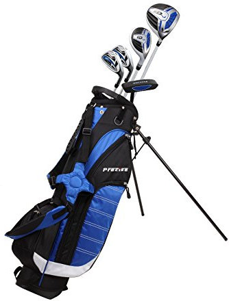 Set di mazze da golf junior per destrorsi, per bambini dai 9 ai 12 anni (altezza da 4'4 a 5') Il set include: driver (38,1 cm), legno ibrido (25*), ferro da stiro, putter, borsa con supporto e 2