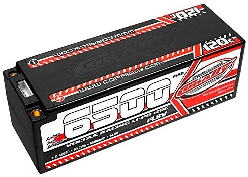 Team Corally Voltax 6500mAh 14.8V 4S 120C Hard Case LiPo Battery for RC Car