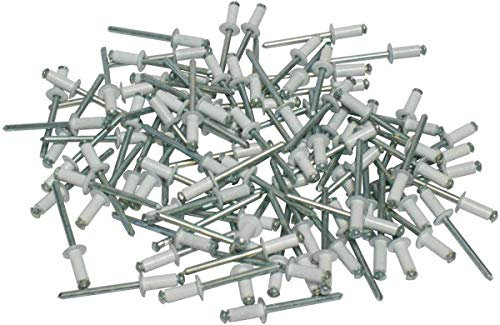 50 RIVETTI A FIORE (GRAF) IN ALLUMINIO/ACCIAIO BLU O BIANCO PER TARGHE Ø 4,8 x 12 m