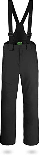 normani Outdoor Sports Herren Winter Softshellhose gefüttert mit abnehmbaren Hosenträgern und 4-Wege-Funktionsstretch (S-4XL) Farbe Schwarz Größe XXL/56