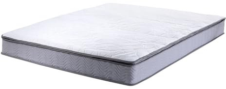 Beliani Bequeme Taschenfederkernmatratze Soft/Hard weiß/hellgrau 140 x 200 cm Splendour