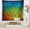 ABAKUHAUS Abstrakt Wandteppich und Tagesdecke, Galaxy Universum aus Weiches Mikrofaser Stoff Waschbar ohne Verblassen Digitaldruck, 230 x 140 cm, Blau Orange
