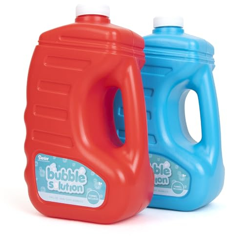 Darice 2 Pack 128oz Bubble Solution Refill for Bubble Machines & Blowers - Easter, Weddings, Birthdays, Outdoor - 4 Big Bubble Wands Included - Non-Toxic Safe for Toddlers & Kids, Colors May Vary
