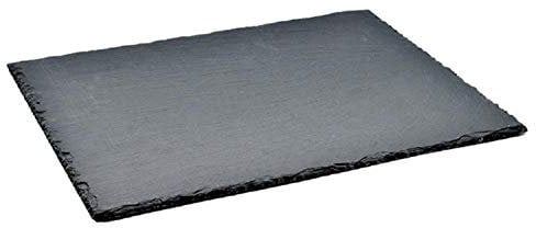 Homiu Slate Placemats Black Tableware 4 Pack Size 30 x 20cm Serving Plate Serving Platter Rectangular Table Mat Stone (Placemats)