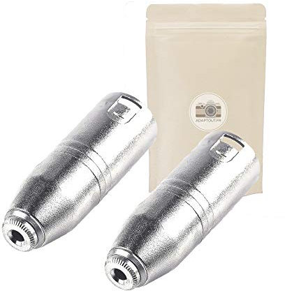 Adaptout X2 Adaptateur Jack 3.5mm Femelle vers XLR Male Connecteur Audio Jack Mini Jack Minijack 3 Broches Pins Voies Ecouteurs Guitare Ampli Microphone Casque Marque FRANÇAISE