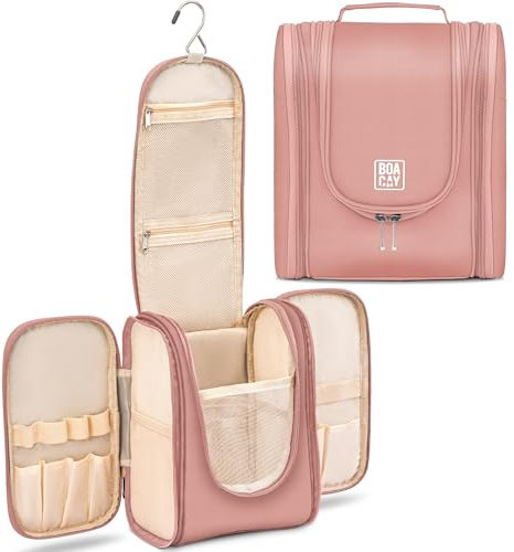 BOACAY Neceser para Mujer y Hombre, Bolsa de Aseo Colgante, Bolso de Baño para Viaje, Organizador de Maquillaje, Kit para Cosméticos, Accesorios