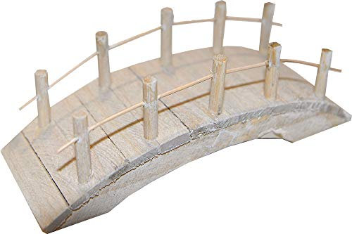 Dekoprojekt Brücke aus Holz für die Weihnachtskrippe, grau gebeizt. Krippenzubehör. 15 cm.
