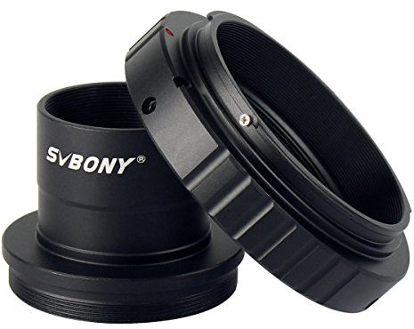 Svbony Adattatore per Fotocamera Telescopica, T e T2 1,25, Anello in Alluminio Compatibile con Canon EOS Rebel SLR DSLR