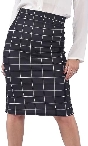 Oh! Pretty Women's Black Knee-Length Pencil Skirt UK Size 12-14