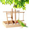 CHSEEO Nymphensittich Spielplatz Holz Barsch, mit Feeder Cups, Papagei Spielzeug Schwingen, Training Aktivitäten für Wellensittich Sittich, Parrot Intelligence Spielzeug #8