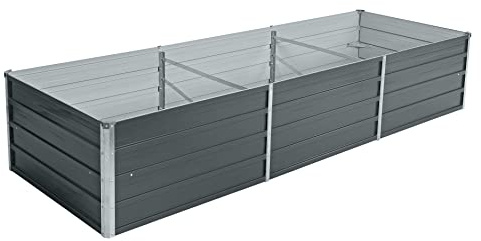 ESTEXO Hochbeet Metall Pflanzbeet Gemüsebeet Stahl Beet Pflanzkasten Blumenbeet Garten Verzinkt Gartenbeet RAL7016 (Anthrazitgrau) 240x80x45 cm