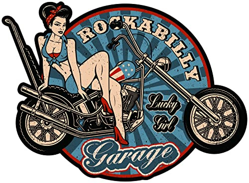 Samunshi Rockabilly Chopper Aufkleber Autoaufkleber für Motorrad Fahrrad Roller oder Auto Sticker Chopper Hot Rod Bopper Enduro Motocross Rockabilly Vintage (10x7cm Rockabilly Chopper)