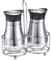 Westmark Menage Salz- und Pfefferstreuer, 3tlg., Fassungsvermögen: je 125 ml, Untenliegende Sichtfenster, Glas/Kunststoff/Edelstahl, Lissabon, Transparent/Silber/Schwarz, 63332260