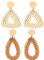 2 Paare Rattan -Ohrringe Für Frauen Leicht Geometrische Dangle Ohrringe Handgefertigtes Stroh Weidengeflecht Teardrop Hoop Drop Ohrringe