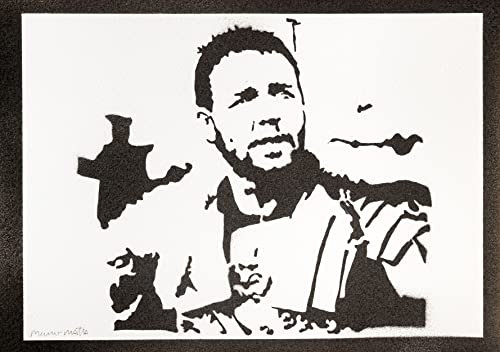 moreno-mata Echtes Handgemachtes Graffiti Gladiator Filme Aesthetic Poster & Kunstdrucke Bilder Russell Crowe Plakat Handmade Deko Wandbilder Wohnzimmer Wanddeko Geschenke für Männer und Frauen