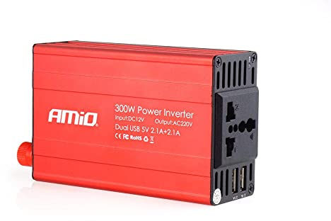 Amio Spannungswandler 12V / 230V 300W / 600W 2XUSB PI03 Marke
