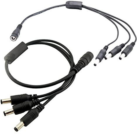 UpperFu 2 x CCTV DC Power Splitter Kabel 5,5 mm x 2,5 mm Buchse auf 3 Stecker 3 Wege Splitter Anschlusskabel 5,5 mm x 2,5 mm Adapter für LED-Streifen Überwachungskamera Überwachungskamera