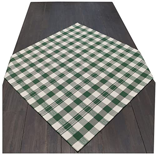 artex deko Landhaus-Mitteldecke Carla grün kariert Tischdecke mit Karo-Muster 80 x 80 cm