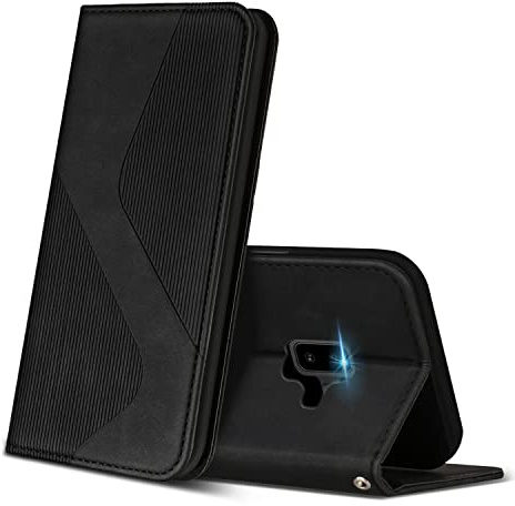 ZONNAVI Cover per Samsung Galaxy J6 Plus 2018, Flip Custodia Pelle PU con [Slot Cart] [Supporto Stand] [Magnetica], Cover a Libro Portafoglio per Samsung J6 Plus 2018 (Nero)