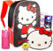 Hello Kitty Ensemble sac à dos et boîte à déjeuner - Ensemble avec sac à dos Hello Kitty - Sac à déjeuner, bouteille d'eau, autocollants, plus | Hello Kitty Sac à dos pour l'école