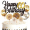 Feelairy Tortendeko Happy Birthday Gold Kuchendeko 60. Geburtstag Frau, Kuchen Topper Happy 60th Birthday, Cake Topper 60. Geburtstag Ballons Konfetti für Geburtstagstorte Deko 60 Jahre Frauen Männer