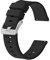 BISONSTRAP Bracelets de Montre en Silicone, Bracelets Minces à Dégagement Rapide, 16mm, Noir avec Boucle Argentée