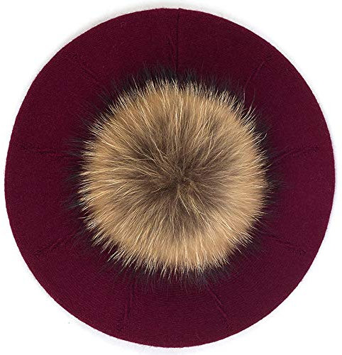 CLoxks Barett Baskenmütze Schirmmütze Mode Elegant Süße Frauen Baskenmütze Warmer Hut Schöne Damen Party Hüte Mütze Mit Bommel Weibliches Geschenk Winereda