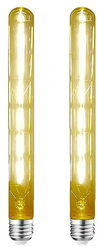 OUGEER 2er Edison Vintage Röhrenlampe E27 6W T30-300MM Reagenzglas Flöte Glühlampe Rohr AC 230V E27 T30 LED Filament Glühbirne Warmweiß 2700K Nicht Dimmbar, für Wohnungen, Restaurants, Cafés