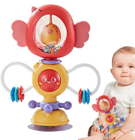 DUDOK Suction Toys | Kid Rattle, Suction Cup High Chair Toy for Early Learning, Ages 6 Months and Up