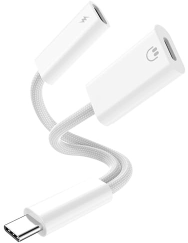 ACAGET USB C to Lightning Audio Adapter for iPhone 16 15 Pro Max,USB C to C Female Charging Adapter Splitter Lightning Headphone Jack Dongle for iPad Pro/10th/Air 5th, 60W PD Fast Charging+Music