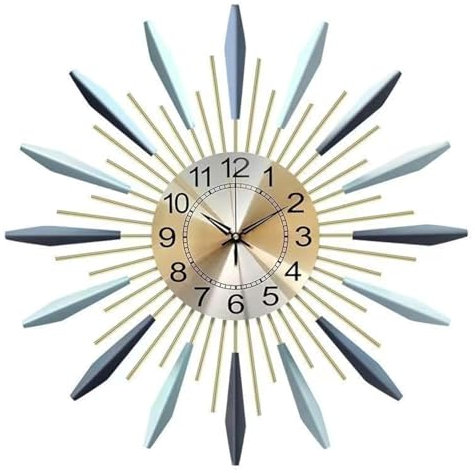 keivmlvt Moderne Große Wanduhr aus Metall 52CM Lautlos ohne Tickgeräusche Wohnzimmer & Küche XXL Geräuschlos Uhrwerk Groß Modern