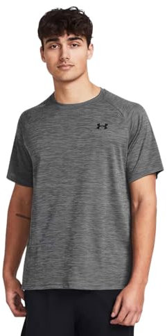 Under Armour Men's Tech Textured Short Sleeve T-Shirt, Dark Grey, XL