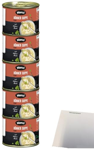 Menzi klare Hühner-Suppe (5x200ml Dose) + usy Block