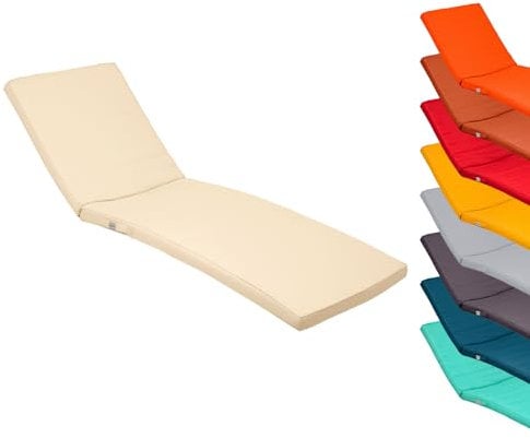 Linxor - Coussin déhoussable pour Bain de Soleil, transat - 183 x 60 cm - Plusieurs Coloris