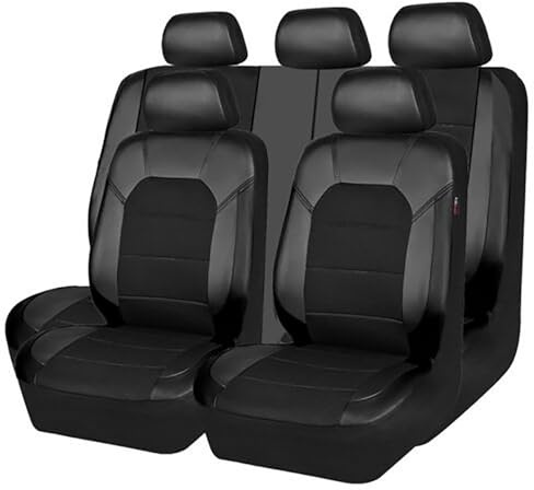 KLUFO Auto Leder Sitzbezüge Sets für Volvo C30 C40 C70 S40 S70 S80 V40 V50 XC40 2000-2023 2024, Auto Sitzschoner Wasserdichter VerschleißFest Atmungsaktiv Zubehör,Black