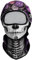 Eikuni Passamontagna per uomo e donna, leggero, per sci, moto, moto, Halloween, ciclismo, equitazione, caccia, pesca, Cranio Bianco Faccia con Rosa Viola, Taglia unica