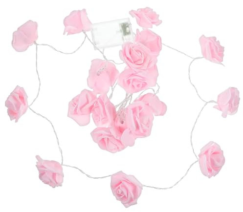 CHILDWEET Rose Flower String Lights 118 Inch Battery Operated Pink Fairy Lights for Indoor Outdoor Wedding Party Decorations