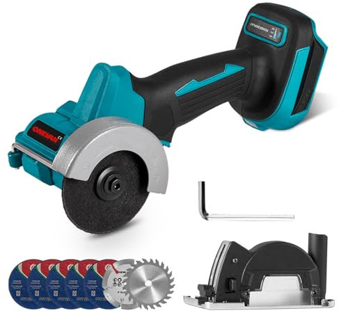 Battery Angle Grinder Cordless Power Tools - 76 mm Forward/Reverse Angle Grinder Fit for Makita, with Max Power 350W Brushless Motor Metal Grinder Blades Cutting Discs (Machine Only)